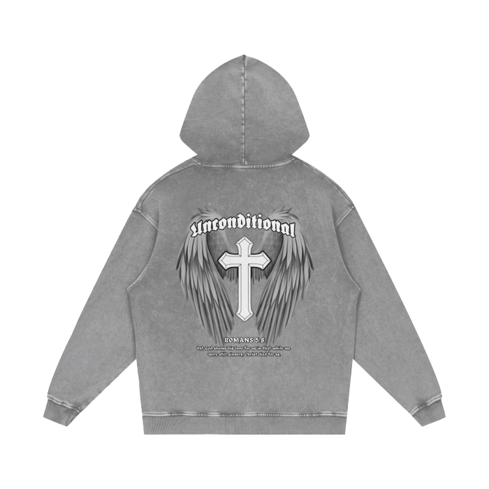 UNCONDITIONAL 002 "DIVINITY" Acid Wash Hoodie