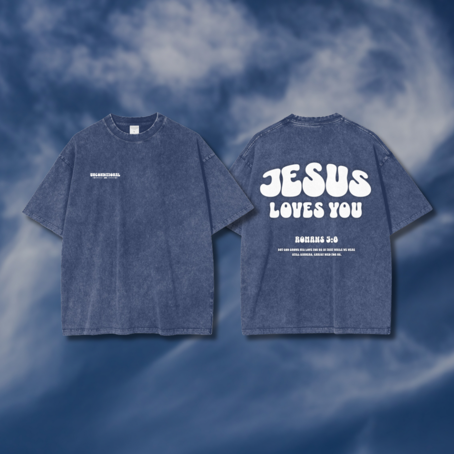 UNCONDITIONAL 003 "LOVE" Acid Wash Oversized Tee