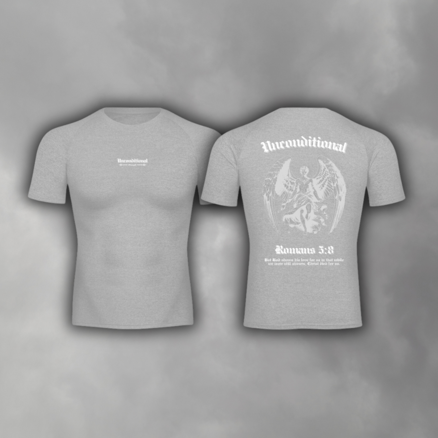 UNCONDITIONAL 005 "STRENGTH" Short Sleeve Compression Tee (Gray)