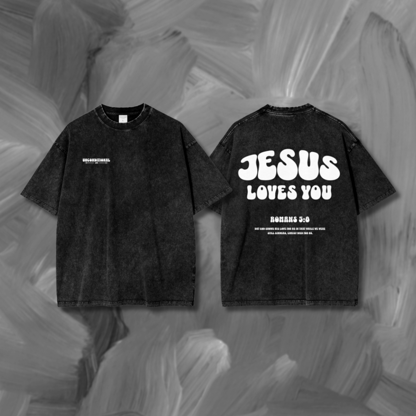 UNCONDITIONAL 003 "LOVE" Acid Wash Oversized Tee