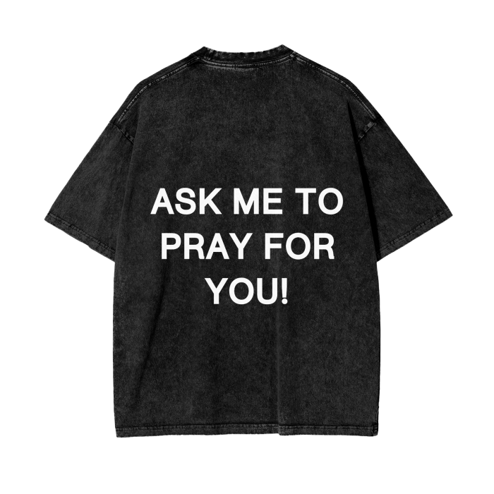 UNCONDITIONAL 004 "FAITH" Acid Wash Oversized Graphic Tee (PRAY)