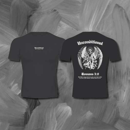 UNCONDITIONAL 005 "STRENGTH" Short Sleeve Compression Tee (Black)