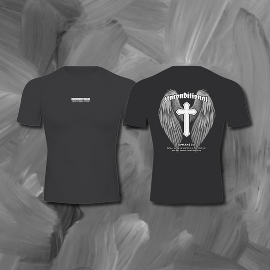 UNCONDITIONAL 002 "DIVINITY" Short Sleeve Compression Tee (Black)