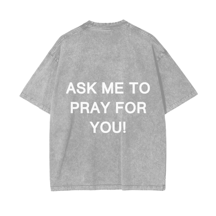 UNCONDITIONAL 004 "FAITH" Acid Wash Oversized Graphic Tee (PRAY)