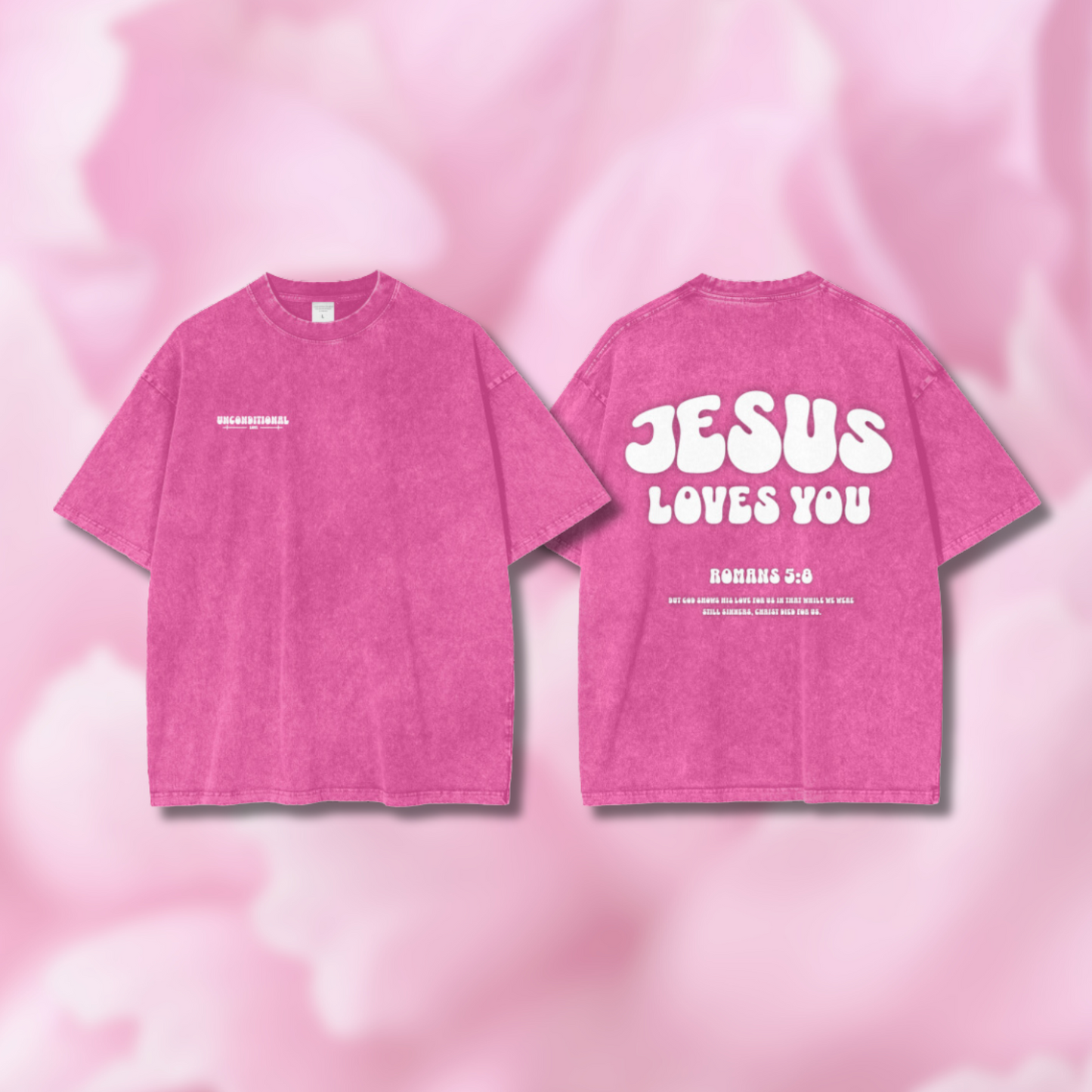 UNCONDITIONAL 003 "LOVE" Acid Wash Oversized Tee