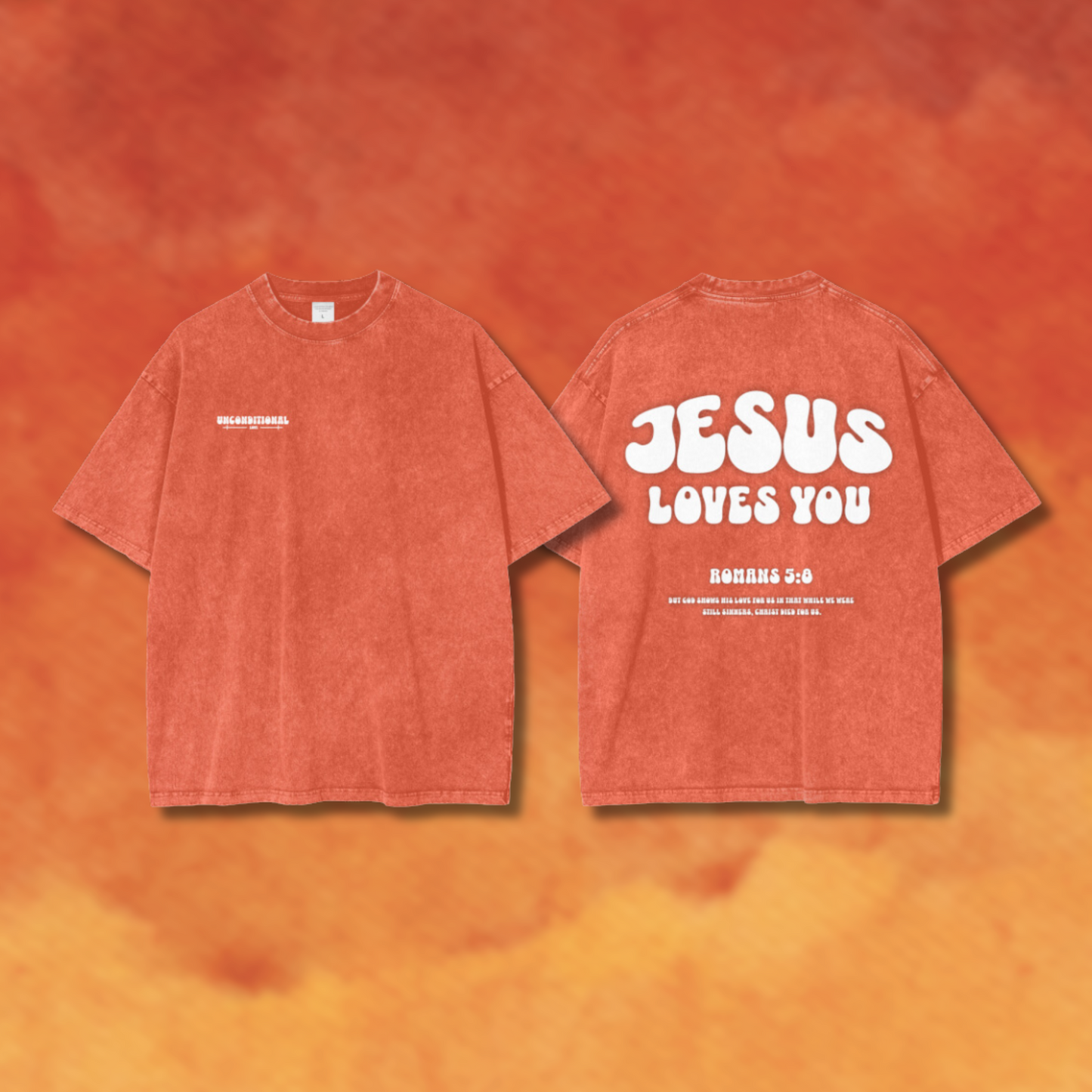 UNCONDITIONAL 003 "LOVE" Acid Wash Oversized Tee