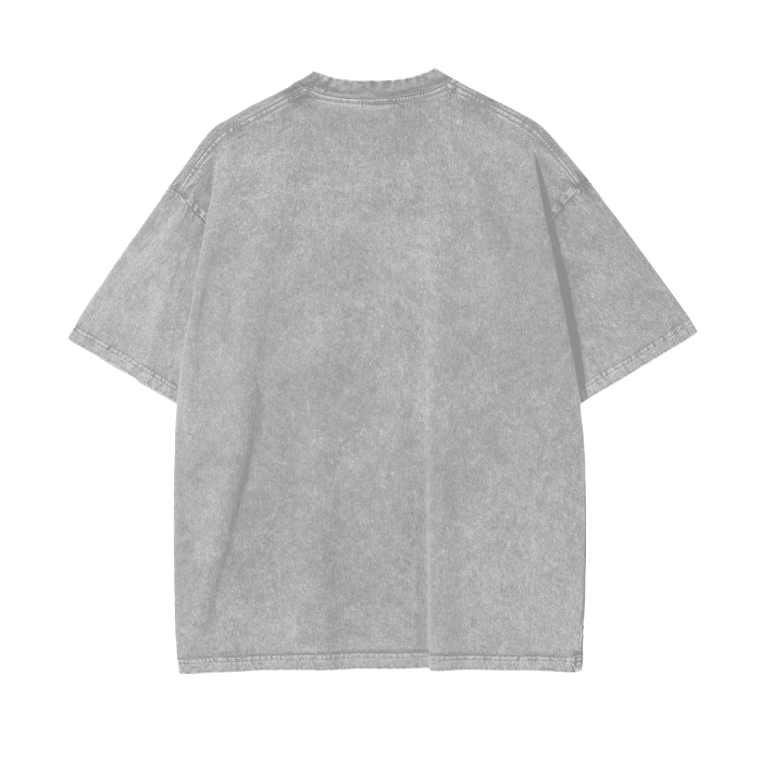 UNCONDITIONAL 001 Acid Wash Oversized Tee (White Letter)