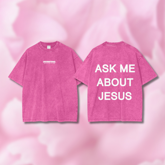 UNCONDITIONAL 004 "FAITH" Acid Wash Oversized Graphic Tee (JESUS)