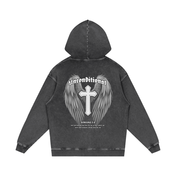 UNCONDITIONAL 002 "DIVINITY" Acid Wash Hoodie