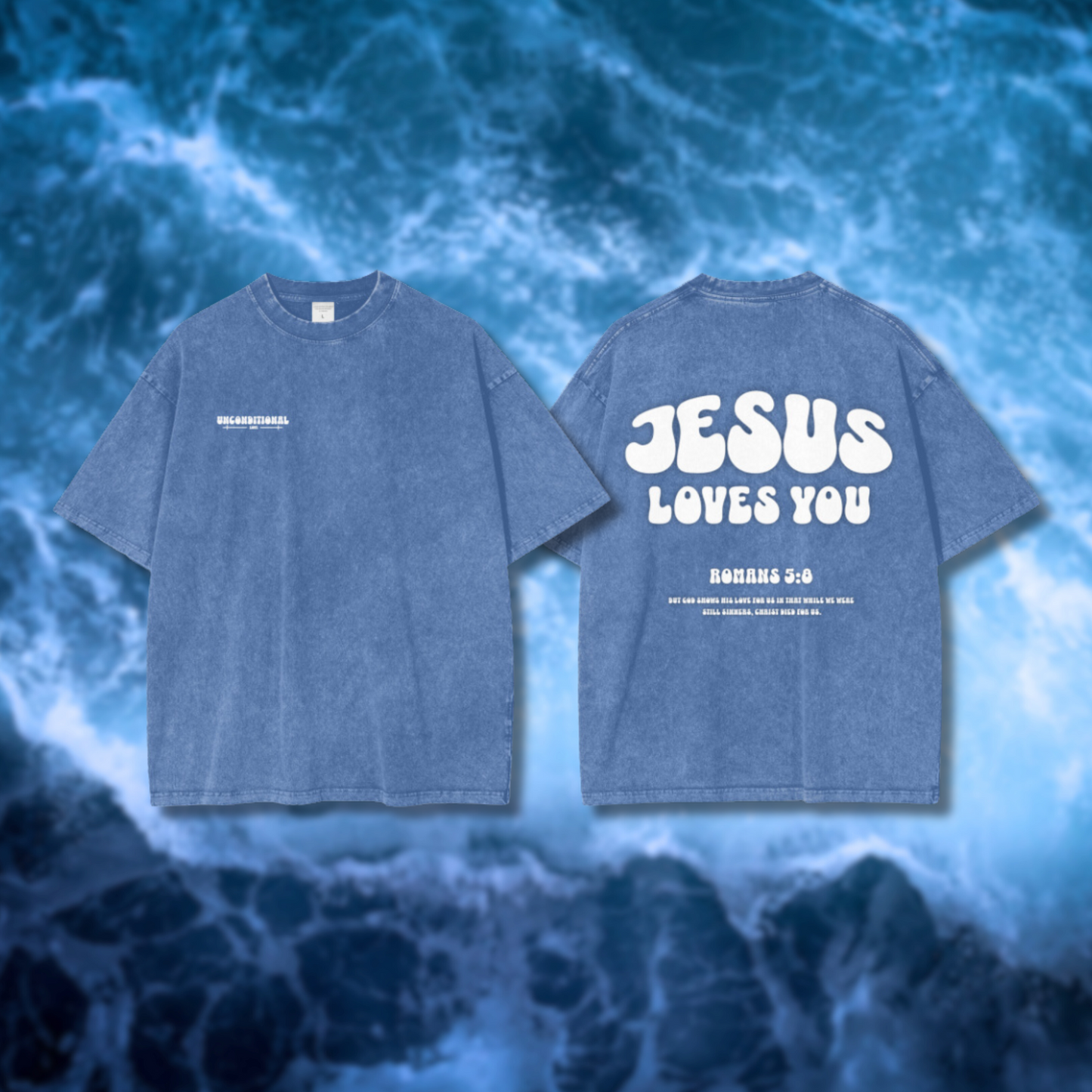 UNCONDITIONAL 003 "LOVE" Acid Wash Oversized Tee