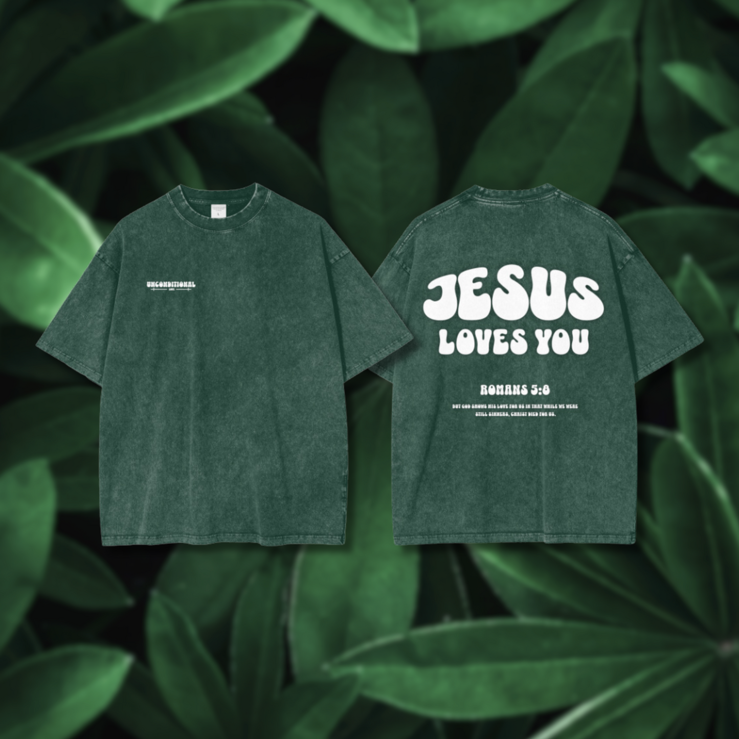 UNCONDITIONAL 003 "LOVE" Acid Wash Oversized Tee