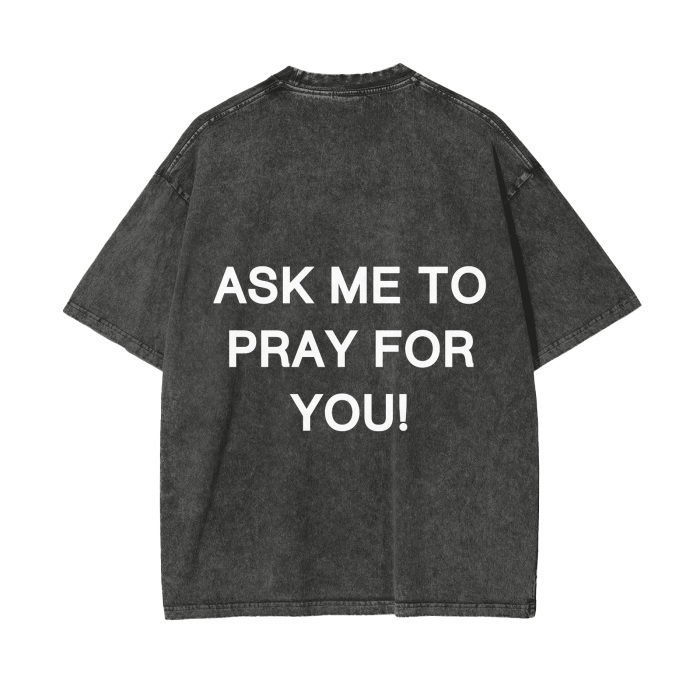 UNCONDITIONAL 004 "FAITH" Acid Wash Oversized Graphic Tee (PRAY)