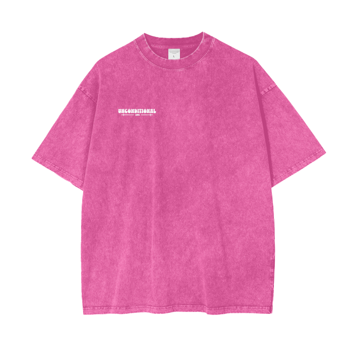 UNCONDITIONAL 003 "LOVE" Acid Wash Oversized Tee