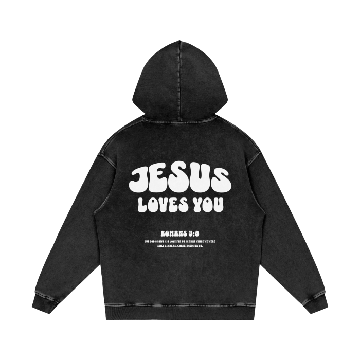 UNCONDITIONAL 003 "LOVE" Acid Wash Hoodie