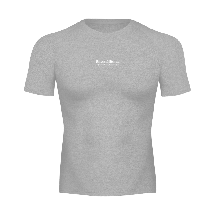 UNCONDITIONAL 005 "STRENGTH" Short Sleeve Compression Tee (Gray)