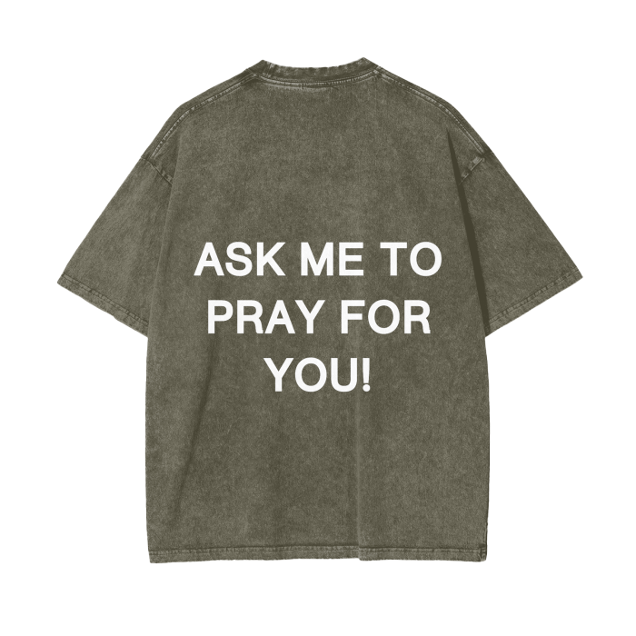 UNCONDITIONAL 004 "FAITH" Acid Wash Oversized Graphic Tee (PRAY)