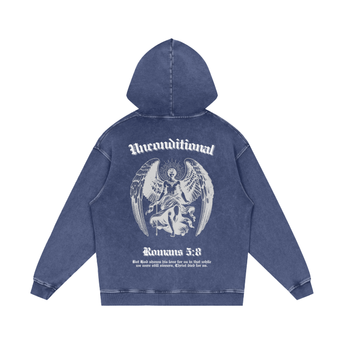 UNCONDITIONAL 005 "STRENGTH" Acid Wash Hoodie