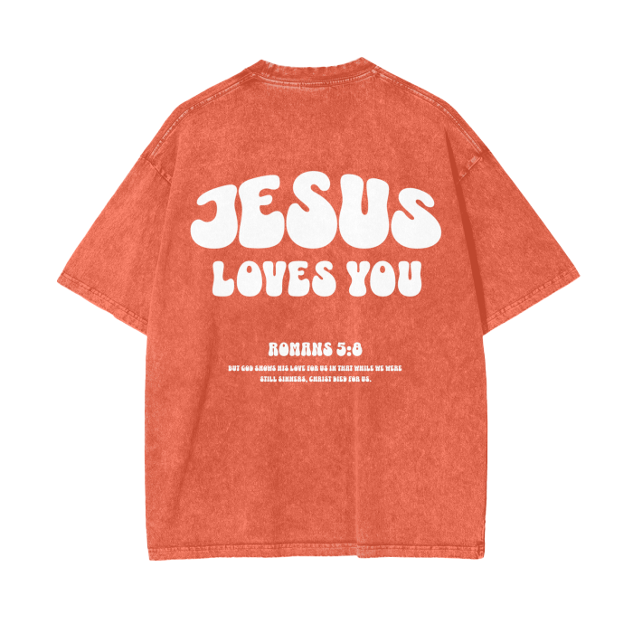 UNCONDITIONAL 003 "LOVE" Acid Wash Oversized Tee