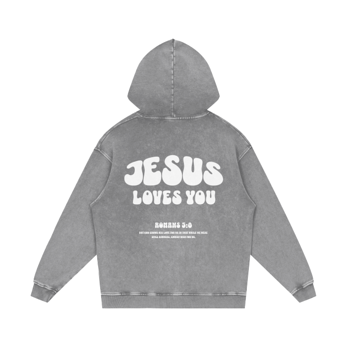 UNCONDITIONAL 003 "LOVE" Acid Wash Hoodie