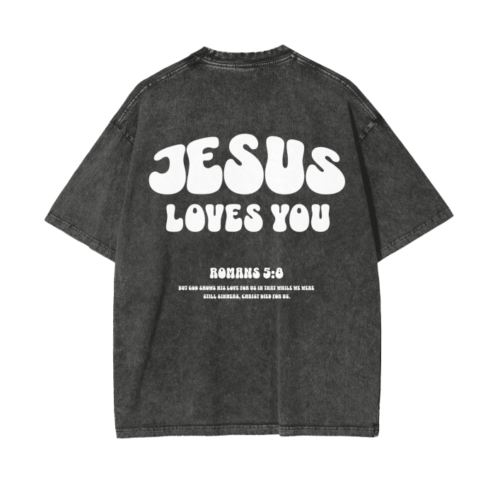 UNCONDITIONAL 003 "LOVE" Acid Wash Oversized Tee